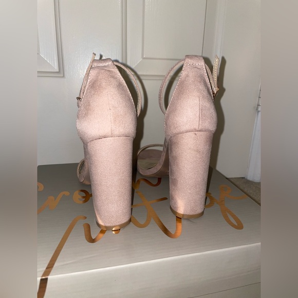 Lulus - Taylor Blush Suede Ankle Strap Heels - Picture 3 of 6
